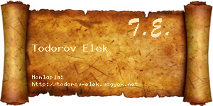 Todorov Elek névjegykártya