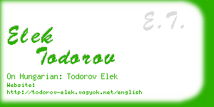 elek todorov business card